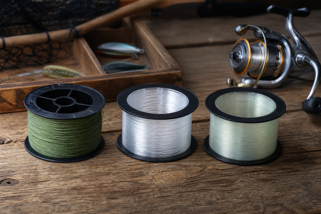 Fishing line comparison shot